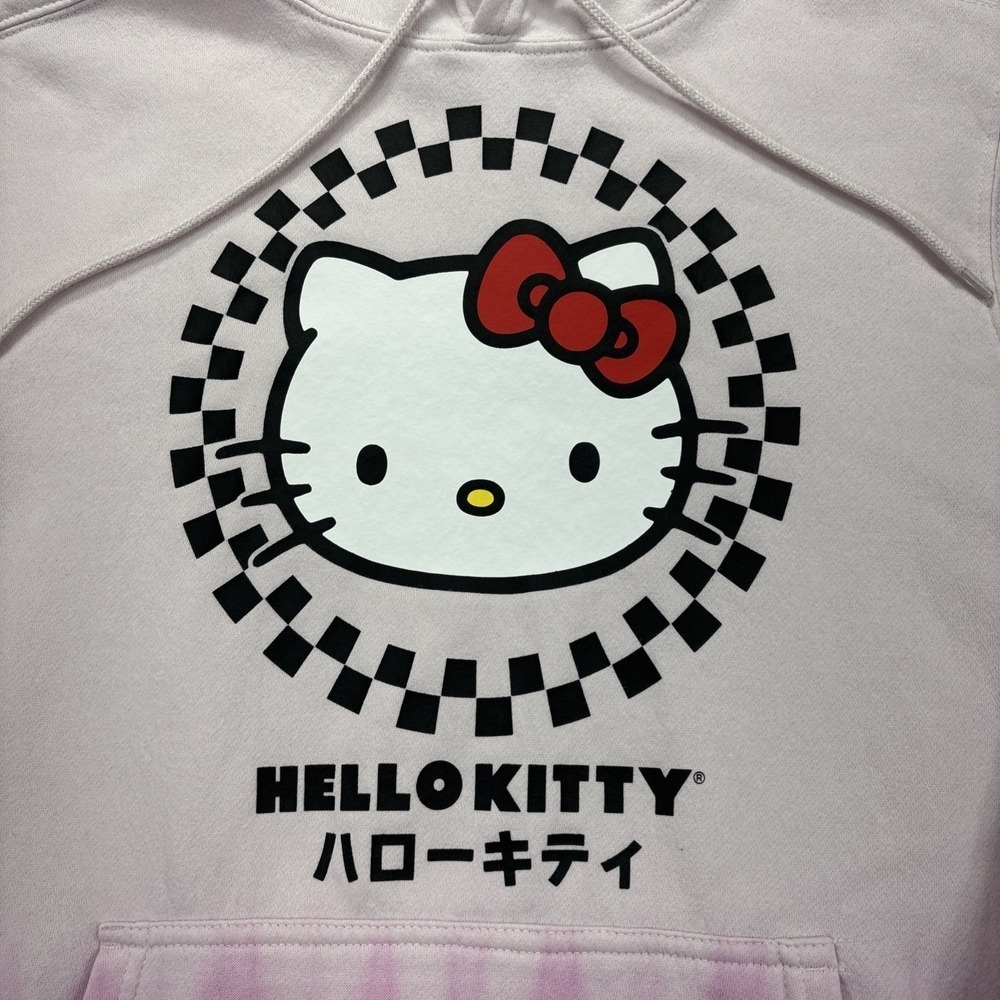 Sanrio Hello Kitty‎ Hoodie Women Small Pink Drip Tie Dye Pullover Sweatshirt - Picture 2 of 10